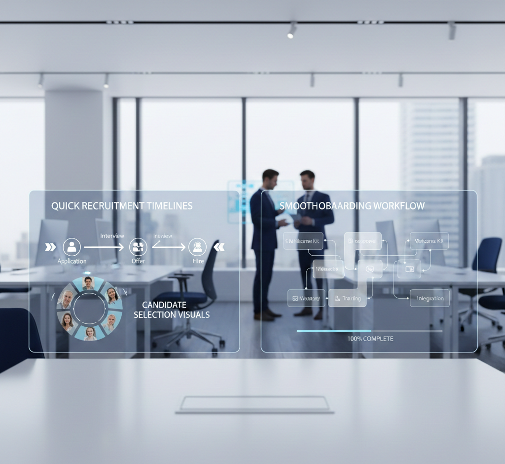 Icon representing accelerated recruitment cycles where outsourcing providers quickly match businesses with pre-vetted professionals