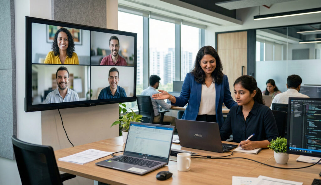 Illustration of the onboarding step where My VA Solutions integrates offshore staff and manages HR, payroll, and compliance